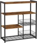 Hoout keukenplank, staande plank met 2 metalen manden, bakke