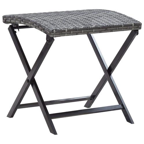 vidaXL Kruk inklapbaar poly rattan grijs, Tuin en Terras, Tuinsets en Loungesets, Nieuw, Rotan, Verzenden