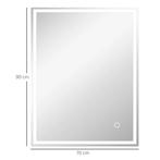 TRUUSK Badkamerspiegel Met Verlichting 90x70 Cm LED Spiegel, Huis en Inrichting, Woonaccessoires | Spiegels, Verzenden, Nieuw