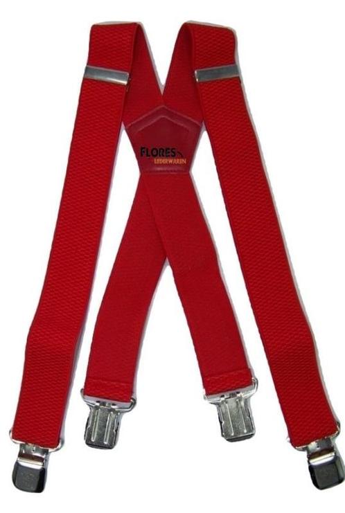 Rode Heavy Duty Bretels met 4 extra sterke stalen clips, Kleding | Heren, Riemen en Ceinturen, Nieuw, Verzenden