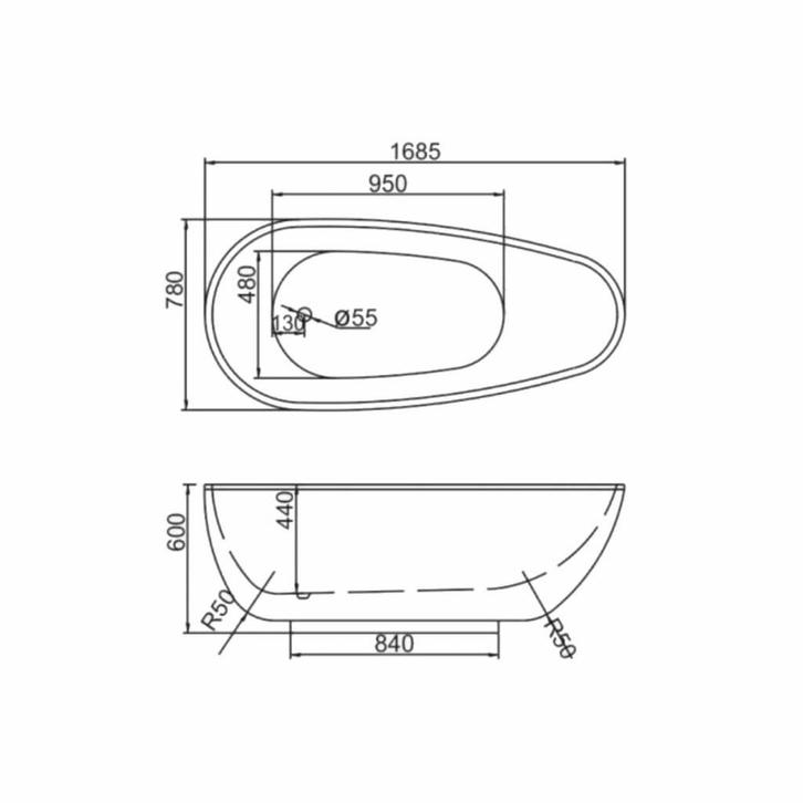 Vrijstaand Bad Best Design Color Bronze Acryl 168x78x60cm, Doe-het-zelf en Verbouw, Sanitair, Ophalen of Verzenden