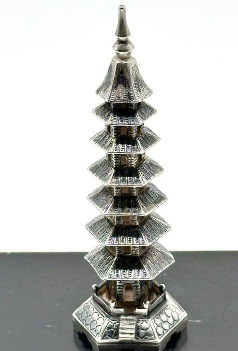 No reserve-Grote Handgemaakte 1e gehalte zilveren miniatuur, Antiek en Kunst, Antiek | Goud en Zilver