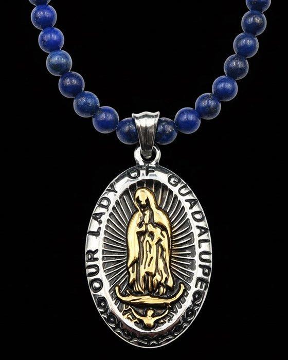 Lapis lazuli - Collier Notre Dame de Guadalupe – Geluk,, Antiek en Kunst, Antiek | Boeken en Bijbels