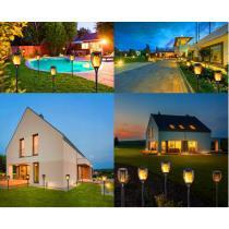 Tuinverlichting set (4st) met Vlameffect, Tuin en Terras, Buitenverlichting, Overige typen, Nieuw, Led, Licht-donker-sensor, Zonne-energie