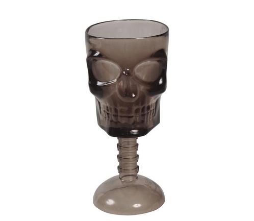 Halloween Doodshoofd Glas 18cm, Hobby en Vrije tijd, Feestartikelen, Nieuw, Verzenden