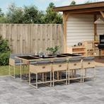 vidaXL 9-delige Tuinset met kussens poly rattan gemengd, Tuin en Terras, Tuinsets en Loungesets, Nieuw, 8 zitplaatsen, Tuinset