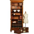 Zeer hoge smalle open boekenkast blond noten verstelbare pla, Antiek en Kunst, Ophalen of Verzenden