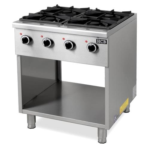 HCB Gasfornuis - 4 pitten - 70 cm - 24 kW - RVS, Zakelijke goederen, Horeca | Keukenapparatuur, Nieuw in verpakking, Fornuis, Frituur en Grillen