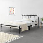 Stalen bed Hanko bedframe met bedbodem 160x200 cm zwart, Nieuw, Verzenden