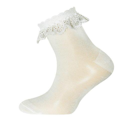 Sok ivoor met broderie randje-16/17 NIEUW, Kinderen en Baby's, Babykleding | Schoentjes en Sokjes, Meisje, Nieuw, Ophalen of Verzenden