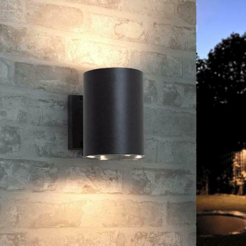 Solar LED wandlamp up downlight Sverre - rond, Tuin en Terras, Buitenverlichting, Bewegingssensor, Led, Licht-donker-sensor, Zonne-energie