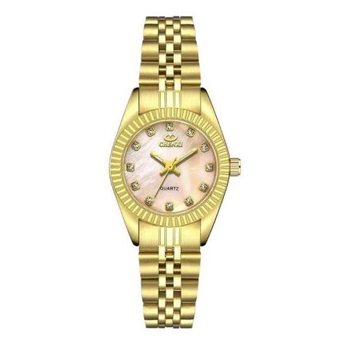 Gouden Luxe Horloge voor Dames - Waterdicht Stras Horloge, Sieraden, Tassen en Uiterlijk, Smartwatches, Nieuw, Verzenden