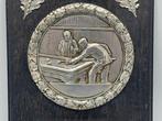 Plaquette met zilver - Plaquette - Hout, Zilver