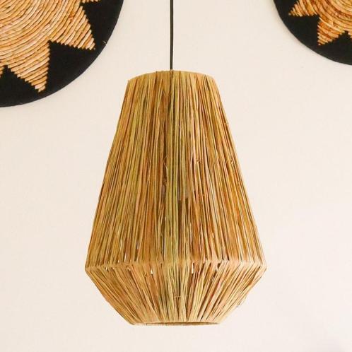 Lampenkap Plafondlamp Pendel rond ENDAH gemaakt van Raffia, Huis en Inrichting, Woonaccessoires | Wanddecoraties, Nieuw, Verzenden
