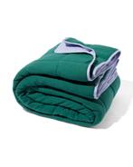 HEMA Bedsprei jersey streep groen/lila 260x235, Verzenden, Nieuw, Groen