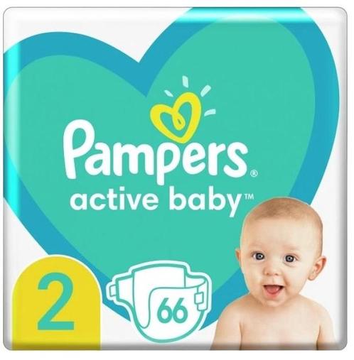Pampers Active Baby Maat 2  (4 - 8 kg) - 66 stuks, Kinderen en Baby's, Badjes en Verzorging, Ophalen of Verzenden