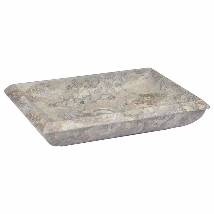 Gootsteen Marmer Grijs | Retourdeal 40% (wastafel), Huis en Inrichting, Badkamer | Badkamermeubels, 25 tot 50 cm, Nieuw, Wasbak of Wastafel