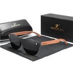 Luxe Zonnebril met Houten Montuur - UV400 en Polarisatie, Verzenden, Nieuw