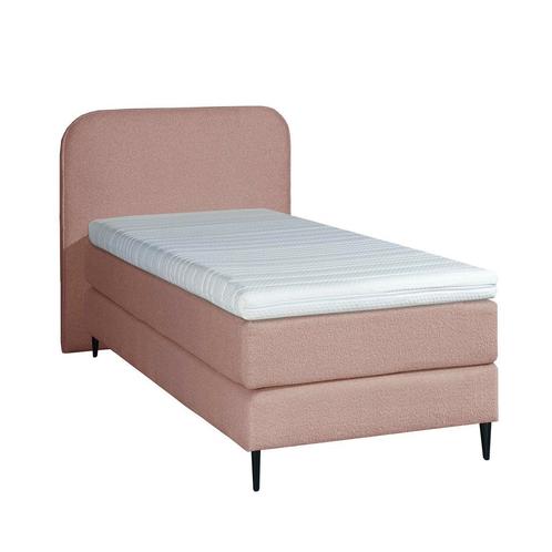 Mörgenn Bouclé Eenpersoons Boxspring Oud Roze 90x210, Huis en Inrichting, Slaapkamer | Boxsprings, Nieuw, Verzenden
