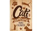 Plenty Gifts Waakbord Blik Cats Welcome People Tolerated, Verzenden, Nieuw