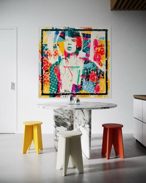 Mikko (1982) - Mick Jagger Patchwork Colours - XL (No, Antiek en Kunst, Kunst | Schilderijen | Modern