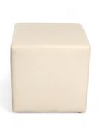 vdm. poef, grijs kunstleder, Overige plaatsen, Ophalen of Verzenden, Gebruikt, Stoel