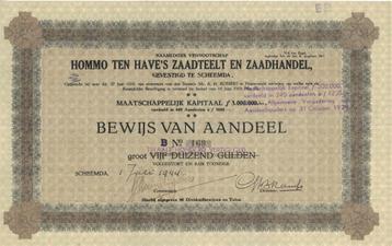 Aandeel Hommo ten Haves Zaadteelt en Zaadhandel, 1944 beschikbaar voor biedingen