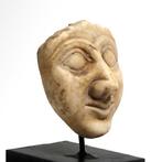Sumerisch Speksteen Amulet met een hoofd van een man, Antiek en Kunst
