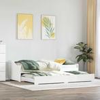 vidaXL Slaapbank met onderschuifbed zonder matras IRUN, 90 cm, Eenpersoons, Verzenden, Wit