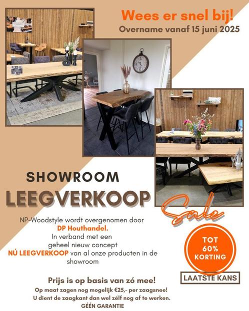 Eettafel | Boomstamtafel | Bar Tafel |  LEEGVERKOOP KORTING, Huis en Inrichting, Tafels | Eettafels, 200 cm of meer, Nieuw, Eikenhout