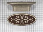 Knop ovaal oud zilver met bruin emaille inleg, Doe-het-zelf en Verbouw, Verzenden, Nieuw