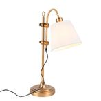 Klassieke tafellamp brons met witte kap - Ashley, Huis en Inrichting, Lampen | Tafellampen, Nieuw, Overige materialen, Klassiek / Antiek