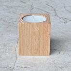 HOCHO Beukenhouten Waxinelichthouder - 50x50x60 mm– Natuu., Ophalen of Verzenden, Nieuw