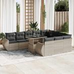 vidaXL 11-delige Loungeset met kussens poly rattan, Verzenden, Nieuw, Rotan, Loungeset