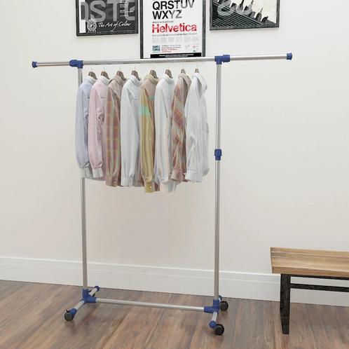 vidaXL Kledingrek verstelbaar 165x44x150 cm roestvrij staal, Kleding | Dames, Kledingrekken, Nieuw, Verzenden