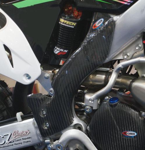 Pro Carbon framebeschermers ( lang ) Kawasaki KX 450F 2012-2, Motoren, Onderdelen | Merk-onafhankelijk, Ophalen of Verzenden