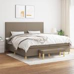 vidaXL Boxspring met matras stof taupe 200x200 cm, Verzenden, Overige maten, 200 cm, Stof