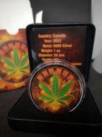 Canada. 5 Dollars 2022 Burning Cannabis - Maple Leaf, 1 Oz