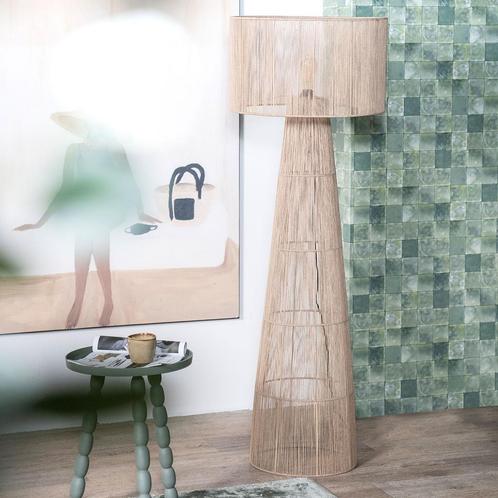 *WOONWINKEL* By-Boo Oshu Ibiza Vloerlamp Beige Touw, Huis en Inrichting, Lampen | Vloerlampen, Nieuw, Verzenden