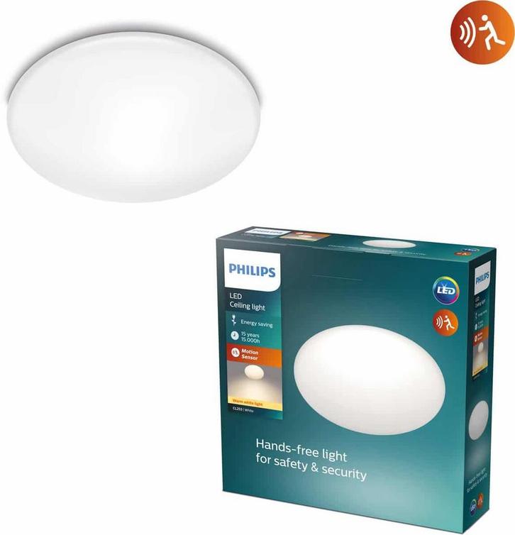 Philips Shan plafonnière - met sensor - warmwit licht - 12 W, Huis en Inrichting, Lampen | Plafondlampen, Nieuw, Ophalen of Verzenden