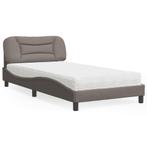 vidaXL Bed met matras Hvar stof taupe 100x200 cm, 100 cm, Eenpersoons, Verzenden, Nieuw