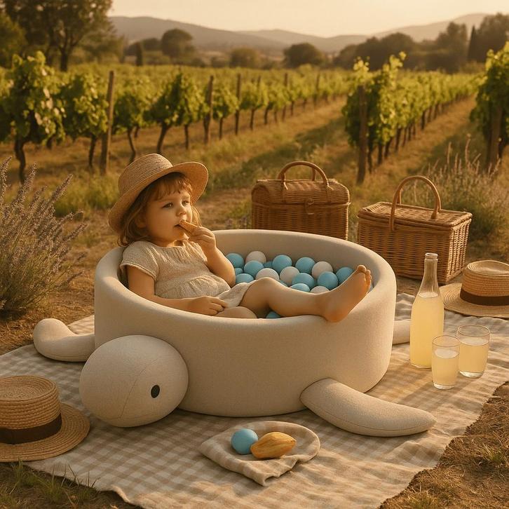 MeowBaby® Ballenbak Turtle Cream Beige Bouclé, Kinderen en Baby's, Speelgoed | Overig, Jongen of Meisje, Nieuw, Verzenden