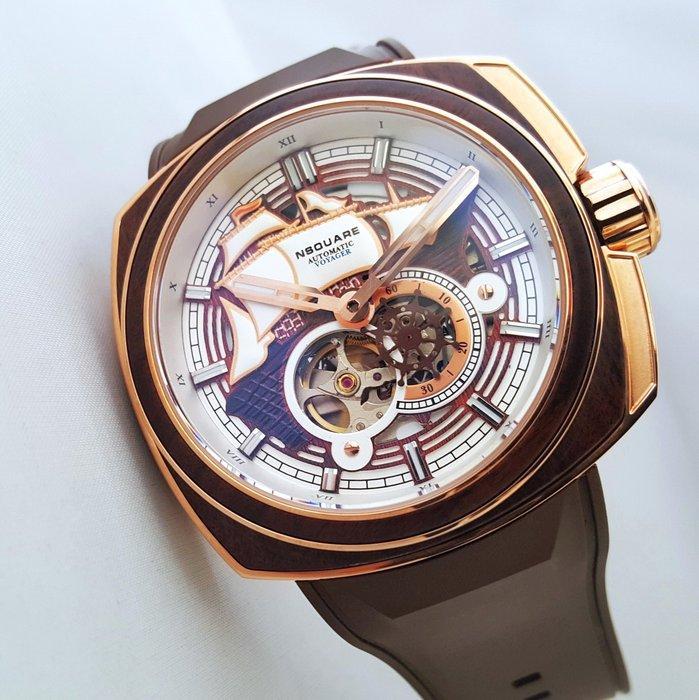 NSquare - VOYAGER - Automatic - Rotating Helm Wheel - Gold -, Sieraden, Tassen en Uiterlijk, Horloges | Heren