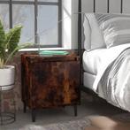 vidaXL Nachtkastjes met metalen poten 40x30x50 cm gerookt, Minder dan 45 cm, Verzenden, Nieuw, Minder dan 55 cm