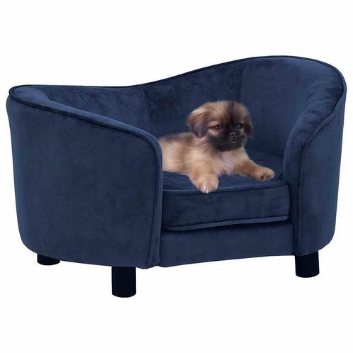 vidaXL Hondenbank 69x49x40 cm pluche blauw, Dieren en Toebehoren, Honden-accessoires, Nieuw, Verzenden