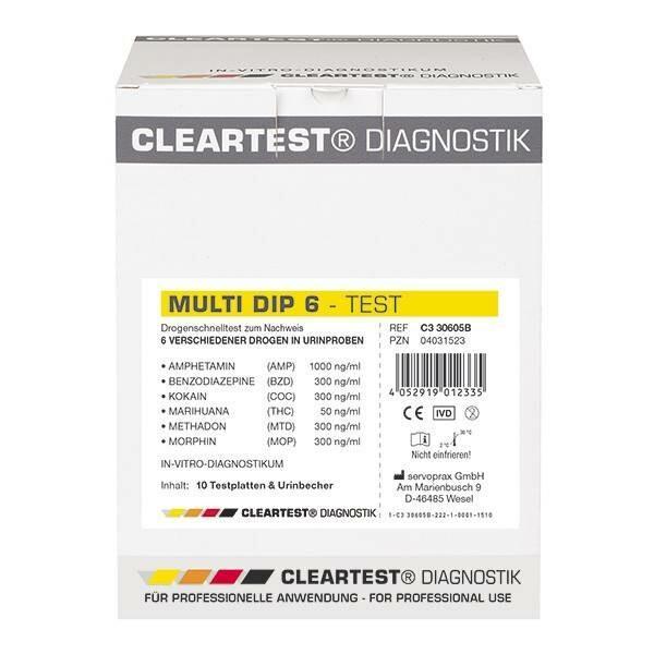 Cleartest® Multi Dip 6, Drugstest, Amfetamine -, Diversen, Verpleegmiddelen, Nieuw, Verzenden