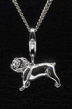 Zilveren Engelse bulldog groot hanger en/of bedel, Sieraden, Tassen en Uiterlijk, Verzenden, Nieuw