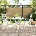 vidaXL 3-delige Bistroset gietaluminium wit, Tuin en Terras, Tuinsets en Loungesets, Verzenden, Nieuw, Aluminium, 2 zitplaatsen
