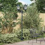 vidaXL Tuin Lantaarnpaal Donkergroen Aluminium en Glas, Verzenden, Nieuw