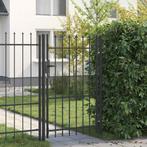 vidaXL Hekpoort Grijs 100 x 150 cm Poedercoated staal, Tuin en Terras, Verzenden, Nieuw